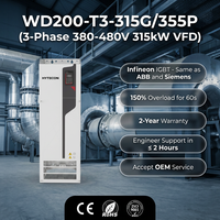 Variateur de fréquence HYTECON WD200-T3-315G 315 kW, triphasé 380-480 V, 425 CV, entraînement AC, IP20, garantie 2 ans, moteur industriel haute puissance et robuste