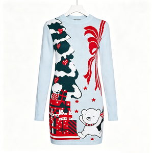 Maglione Natalizio da <span class=keywords><strong>Donna</strong></span> Personalizzato all'Ingrosso, Sexy e Divertente, Rosso Lavorato a Maglia per l'Inverno e la Casa - Product Image 4