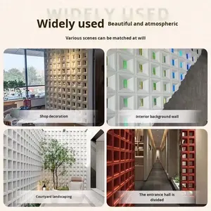 อิฐตกแต่งน้ำหนักเบาแบบกำหนดเองได้ ผลิตจาก PU รูปทรงกลวง แบ่งเป็นสองด้าน แบบกั้นห้อง 9 ช่อง  ตกแต่งด้วยปูนซีเมนต์ - Product Image 4