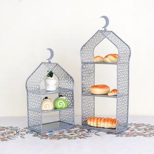 Nuova Decorazione da Tavolo Islamica per il Ramadan, Portafrutta a Forma di Campana, Supporto in Metallo per Torte e Dessert a Forma di Moschea - Product Image 5