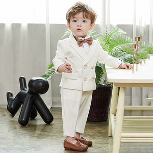 Boutique Formal Korean Children's Birthday Clothing Set Baby Flower <b>Boys</b> Gentleman Three-piece Party Wear Suit - Product Image 5
