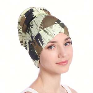 Casquette de chimio en coton nouvelle tache plaque arrière cheveux orteil fleur Femme cheveux attaché chapeau Turban pour femmes musulmanes - Product Image 2
