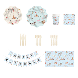 Juego de Vajilla con Temática Animal DAMAI, con Diseño de Elefante y Jirafa, Artículos para Fiestas, Plato de Papel Desechable para Postre, Vaso de Papel para Suministros para Fiestas - Product Image 1