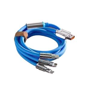 Precio de promoción para 120W 4 pies 3 en 1 Cable de carga múltiple Cable de silicona grueso de carga rápida para dispositivos IOS Micro <span class=keywords><strong>USB</strong></span> <span class=keywords><strong>C</strong></span> - Product Image 4