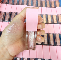 Fard à paupières liquide en gros sous marque privée OEM, paillettes or rose, illuminateur scintillant, fard à paupières liquide à paillettes étincelantes