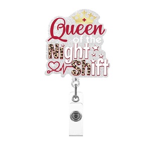 Personalizado hecho divertido nombre <span class=keywords><strong>de</strong></span> enfermera etiqueta insignia carrete enfermera Doctor insignia accesorios titular acrílico retráctil pechera Clip - Product Image 4