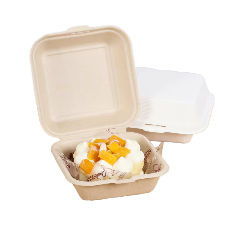 Универсальные одноразовые ланч-боксы Bento, приготовленные в микроволновой печи, для закусок/бургеров/выпечки/мисок/десертов/тортов, изготовленные из жома для домашнего использования