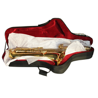 Eastern Music Professional B Flat Bass Saxophone Gold Lacquered Brass Body Woodwind Instrument Custom Engraving