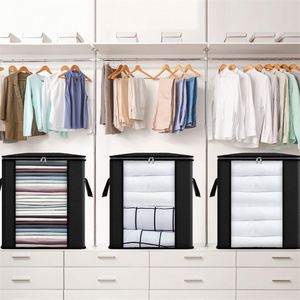 Grand sac de rangement sous le lit avec poignée renforcée, organisateur de couettes, couvertures et vêtements en tissu non tissé pour la literie - Product Image 3