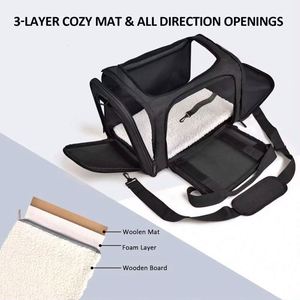 Free Sample Airline Approved Travel Tote Luggage Durable Foldable <b>Soft</b> Sided <b>Cat</b> Dog Pet <b>Carrier</b> Bag For Small And Medium Dogs - Product Image 2