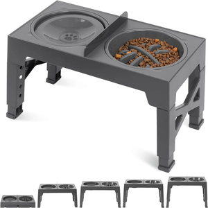 Nova Versão Fácil de Limpar Comedero Elevado Para Perros Custom Raised Dogs Bowl <span class=keywords><strong>Elevated</strong></span> Pet Food <span class=keywords><strong>Bowls</strong></span> com Aço Inoxidável - Product Image 1