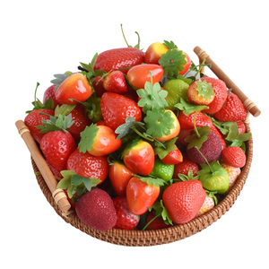 Nuevas fresas falsas artificiales <span class=keywords><strong>de</strong></span> plástico realista para Halloween y Navidad, accesorios para disparar frutas, exhibición <span class=keywords><strong>de</strong></span> fresas - Product Image 6