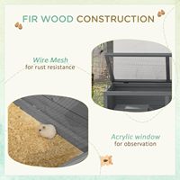 Enclos moderne et écologique pour hamster en bois de sapin avec bac à déchets extractible, cachette interne et rampe d'escalade pour petits rongeurs