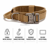 Collier tactique pour chien à dégagement rapide, boucle en métal style Cobra, poignée rembourrée robuste, anneau en D en nylon, réglable pour l'entraînement en extérieur