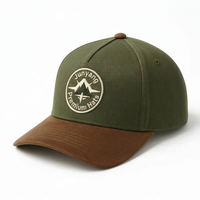 Gorras de Béisbol de Sarga de Cinco Paneles con Visera Curva, Bicolor, de Algodón Puro, con Logotipo Bordado Personalizado para Deportes al Aire Libre