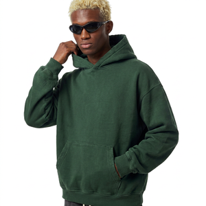 Sudadera con capucha unisex extragrande de alta calidad, estilo francés, lavada, para invierno, con estampado bordado y forro polar para hombre - Product Image 1