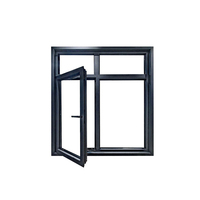 Fenêtres à battants modernes en aluminium de série 50 avec double vitrage trempé, cadre en aluminium à 90 degrés, finition peinte en poudre au design graphique