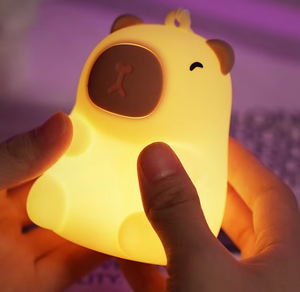 Mini Cute Capybara <b>LED</b> Silicone Night <b>Light</b> colorful RGB <b>usb</b> rechargeable bedroom lamp for Kids Room with pendant - Product Image 3
