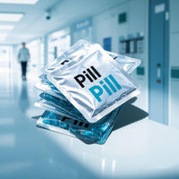 Pochettes à pilules en plastique avec logo personnalisé, sachet à pilules à trois côtés scellés, petit sachet thermoscellable, échantillon de sachet pour pilules
