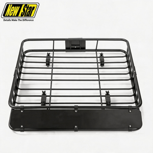 Panier de toit universel en <span class=keywords><strong>acier</strong></span> robuste de 43 pouces, 150 lb, à plateau plat, facile à installer, pour Overlanding, 4Runner, SUV, Pick-up - Product Image 1