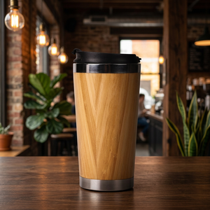 450ml Eco Friendly Travel Coffee <b>Mug</b> Bamboo Exterior Stainless Steel Inner Tumbler Leakproof Lid Custom Logo Business <b>Gifts</b> - Product Image 1