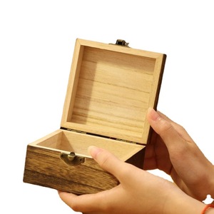 Wooden Jewelry <b>Box</b> Rectangle Natural Wood Color Retro Style Small Storage For <b>Earrings</b> Rings Necklaces Lipstick <b>Gift</b> Organizer - Product Image 4