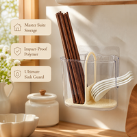 Support de rangement mural portable en plastique pour vaisselle de cuisine, avec boîte à baguettes et bac de drainage, pour la maison