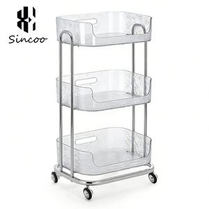 Manufacturer Wholesale High-Grade Transparent Acrylic Salon <b>Trolley</b> Cart with 360 Degree Wheels for Beauty & Nail Salons Hotels - Product Image 4