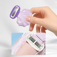 Rasoir portable en forme de coquille pour femmes, mini rasoir manuel pour le corps, les jambes, les aisselles, épilation, format voyage