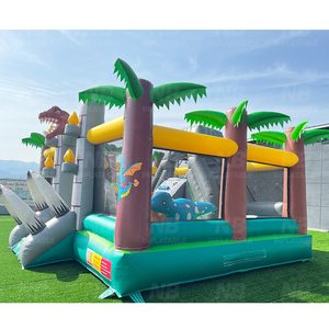 Château gonflable dinosaure avec toboggan, qualité commerciale, en PVC, pour enfants, idéal pour les fêtes et événements en extérieur, <span class=keywords><strong>location</strong></span> disponible - Product Image 4