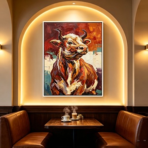 <span class=keywords><strong>Peinture</strong></span> à l'huile à texture épaisse Impasto, cadre blanc, décoration pour bureau, hôtel, café, <span class=keywords><strong>peinture</strong></span> sur toile animale inspirante - Product Image 5