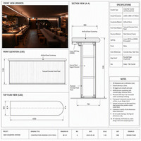 Comptoir de bar à café LED en bois, meuble de réception, vitrine d'exposition pour pub et club