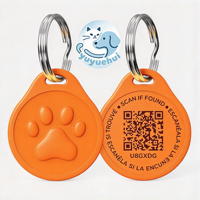 Étiquette d'identification pour animaux de compagnie en silicone étanche NFC, étiquette intelligente QR anti-perte pour chien et chat, prise en charge de l'accès rapide aux informations pour la sécurité des animaux de compagnie