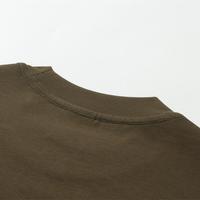 T-shirt homme en coton lourd 305g, manches longues, double couche, uni, impression logo personnalisée, style streetwear.
