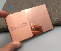 Tarjetas Metálicas Brillantes de Acero Inoxidable Color Oro Rosa