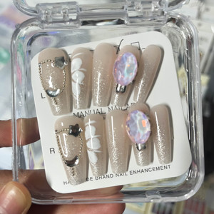 10 Uds. De colores, venta al por mayor, Gel DE PINTURA A MANO personalizado, prensa hecha a mano en las <span class=keywords><strong>uñas</strong></span>, superventas, hermoso diseño de lujo, dedo reutilizable - Product Image 6