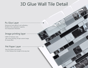 3D Self Adhesive Subway Peel and <strong>Stick</strong> <strong>Kitchen</strong> Bathroom Mosaic Wall <strong>Tile</strong> Sticker Backsplash <strong>Stick</strong> on Wall - Product Image 2