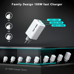Ricarica rapida GaN 100W 120W caricatore telefono 65W tipo C UK KR EU spina caricabatterie 140W 150W PD caricatore portatile - Product Image 5