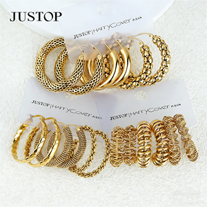 Aros de moda OEM/OEM, impermeables, de acero inoxidable, chapados en oro, hipoalergénicos, proveedor de joyería de moda, pendientes al por mayor - Product Image 2