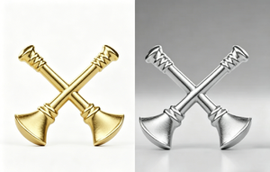 Insignia Metálica Personalizada 3D con Forma de Dos Cornetas Cruzadas para Comandante de Batalión, Chapada en Oro/Níquel, Aleación de Zinc, Pin de Solapa para Souvenir y Uniforme - Product Image 2