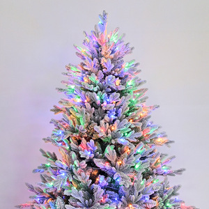 Arbre de Noël floqué populaire en PE+PVC, avec <span class=keywords><strong>neige</strong></span> artificielle, arbre nu et décoration de Noël auto-éclairante - Product Image 3