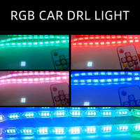 Bande lumineuse LED RGB pour voiture, clignotant avant, lampe flexible, mode stroboscopique cristal, feux de jour