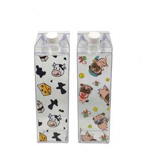 Bouteille d'eau en gros pas chère, personnalisable, 1000 ml, sublimation, gobelet à jus transparent, sans BPA, réutilisable, en plastique, pour lait et eau - Product Image 2