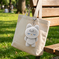 Peluche chat endormi personnalisée OEM ODM avec masque de sommeil amovible, gris, broderies détaillées