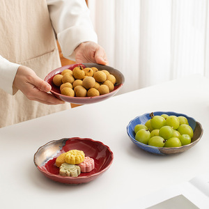 <b>Ceramic</b> Dessert <b>Plate</b> Flower Shape Handmade Modern Luxury Design For Party Home Use - Product Image 4