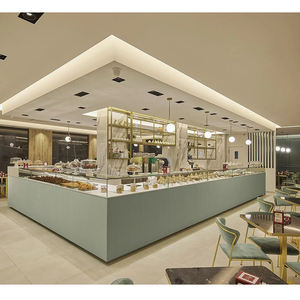 เฟอร์นิเจอร์ร้านกาแฟร้านอาหารดีไซน์ใหม่สั่งทำพิเศษ โต๊ะเค้ก ตู้โชว์ขนม เคาน์เตอร์แคชเชียร์ รับออเดอร์ เคาน์เตอร์บาร์ - Product Image 4