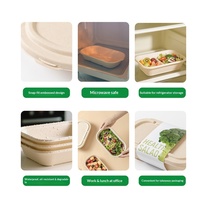 Bols et assiettes en papier biodégradables écologiques faits à la main, compatibles micro-ondes, emballage moderne et minimaliste pour plats légers à emporter