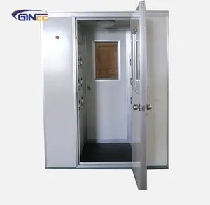Ginee Medical cleanroom electronic interlock air lock pharma industry color steel coating 3 swing doors single person air shower
