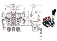 Vanne de commande directionnelle électro-hydraulique série PC100-2 100L/min à retour par ressort pour machines agricoles