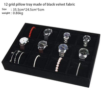 Présentoir à bijoux haut de gamme en velours motif fleur de glace pour bracelets de montre et plateau de rangement pour perles en vrac